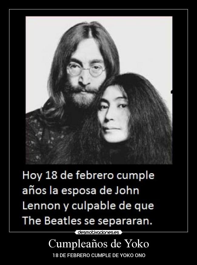 Cumpleaños de Yoko - 18 DE FEBRERO CUMPLE DE YOKO ONO