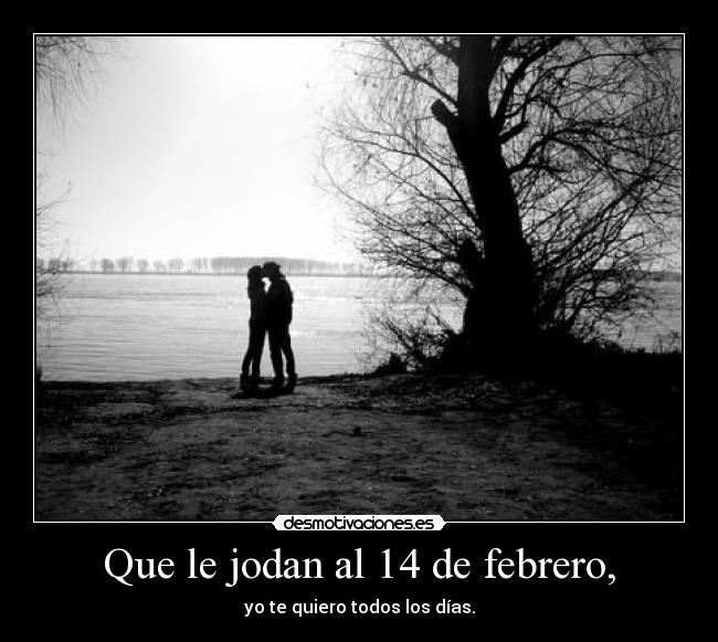 Que le jodan al 14 de febrero, - yo te quiero todos los días.