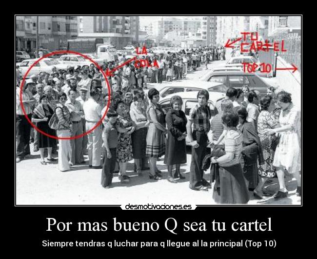 Por mas bueno Q sea tu cartel - Siempre tendras q luchar para q llegue al la principal (Top 10)