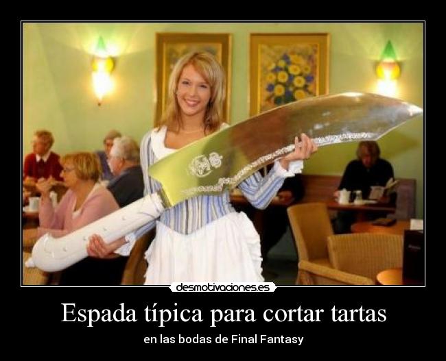 Espada típica para cortar tartas -