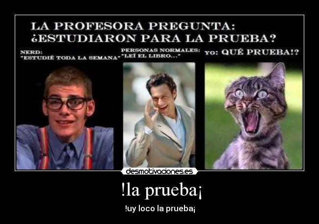 carteles prueba loco desmotivaciones