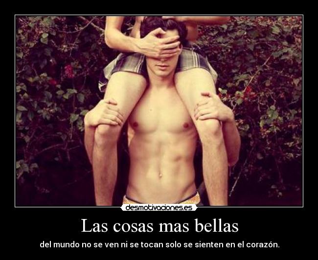 Las cosas mas bellas - del mundo no se ven ni se tocan solo se sienten en el corazón.