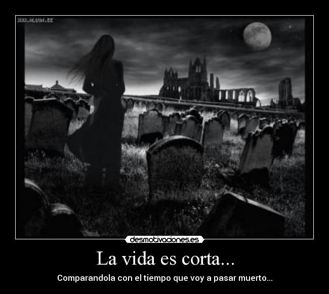 La vida es corta... - Comparandola con el tiempo que voy a pasar muerto...