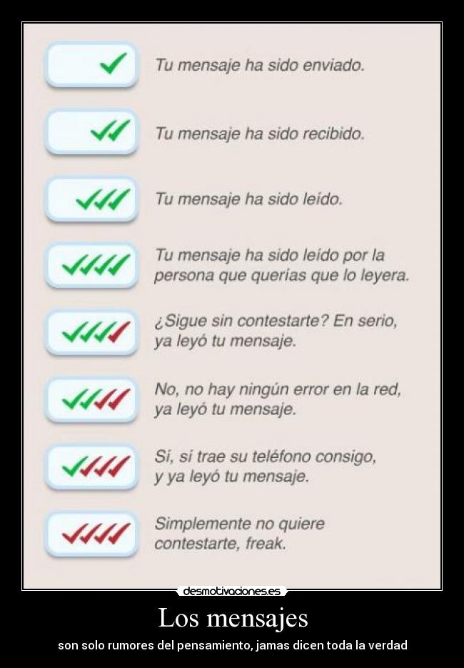 Los mensajes - son solo rumores del pensamiento, jamas dicen toda la verdad