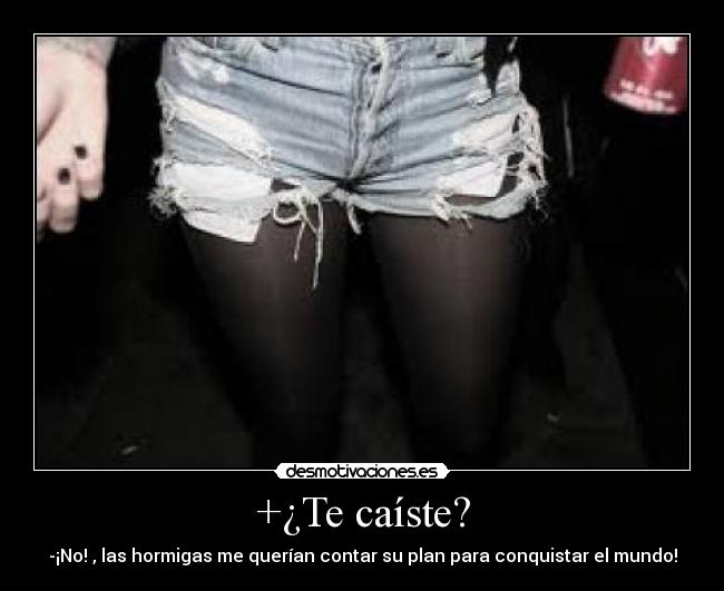 +¿Te caÃste? - -¡No! , las hormigas me querÃan contar su plan para conquistar el mundo!