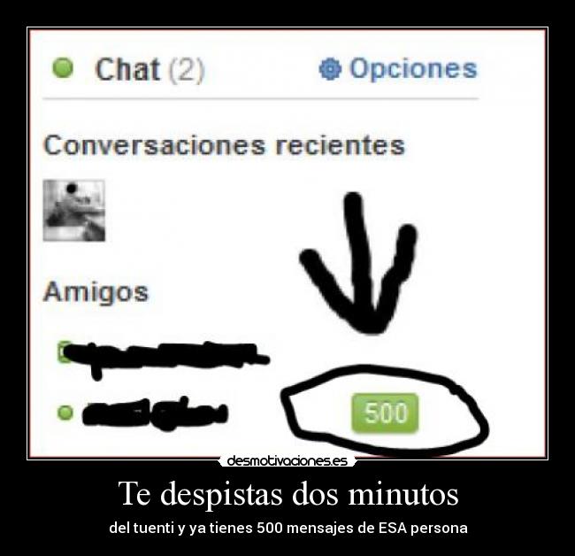 Te despistas dos minutos - del tuenti y ya tienes 500 mensajes de ESA persona