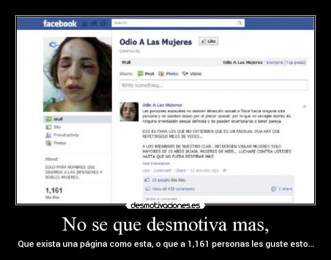 No se que desmotiva mas, - Que exista una página como esta, o que a 1,161 personas les guste esto...