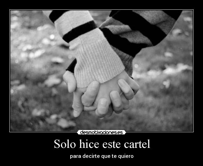 Solo hice este cartel - para decirte que te quiero