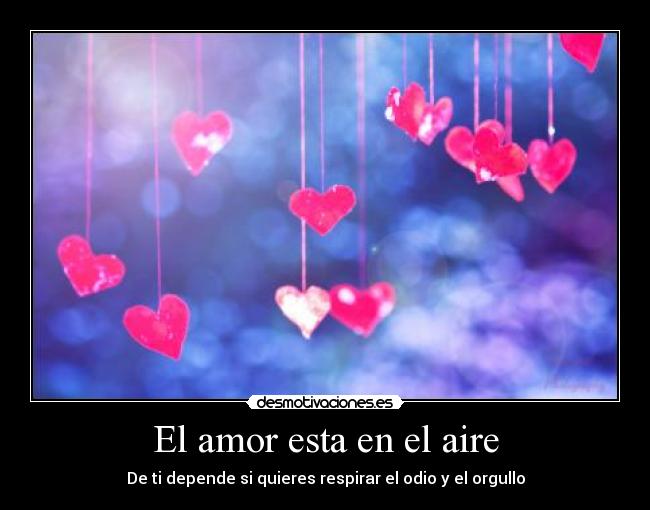 El amor esta en el aire - De ti depende si quieres respirar el odio y el orgullo