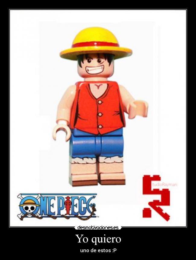 carteles luffy lego one piece desmotivaciones