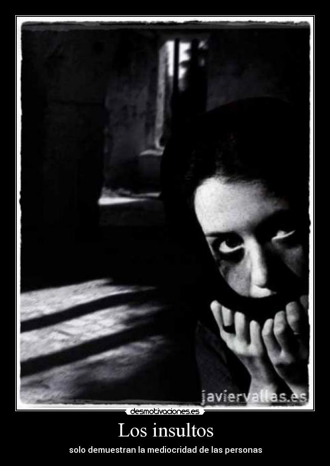 Los insultos - solo demuestran la mediocridad de las personas