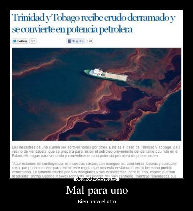 Mal para uno - Bien para el otro