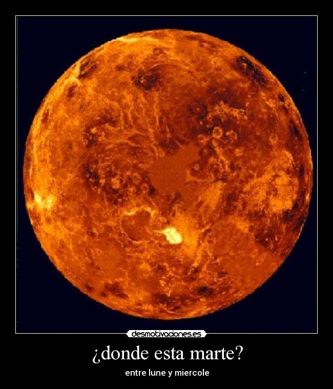 ¿donde esta marte? -