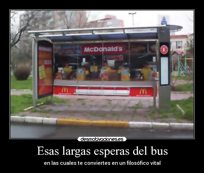 Esas largas esperas del bus - en las cuales te conviertes en un filosófico vital