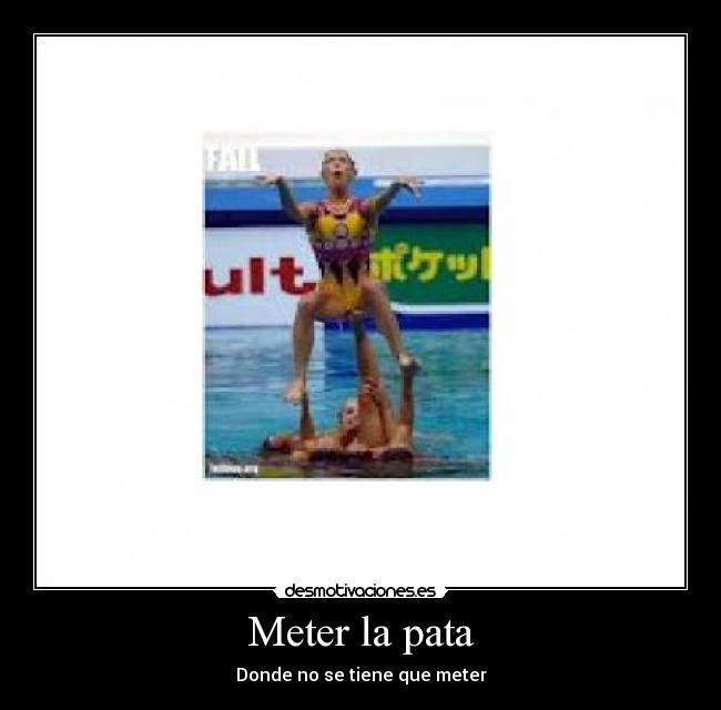 Meter la pata - Donde no se tiene que meter