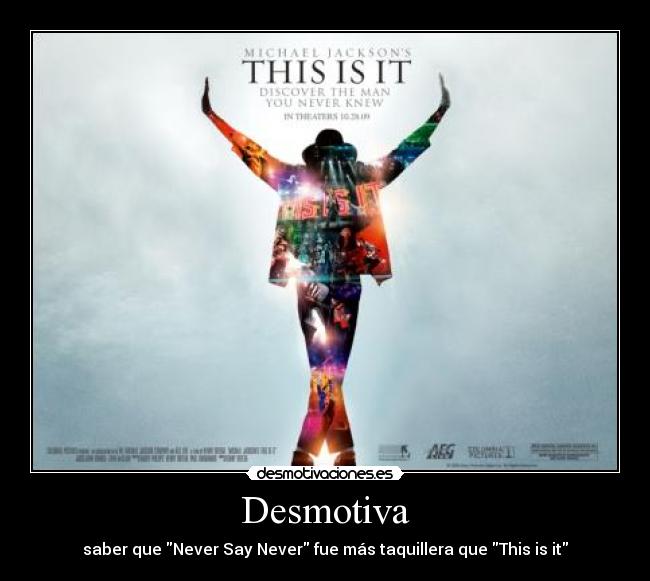 Desmotiva - saber que Never Say Never fue más taquillera que This is it