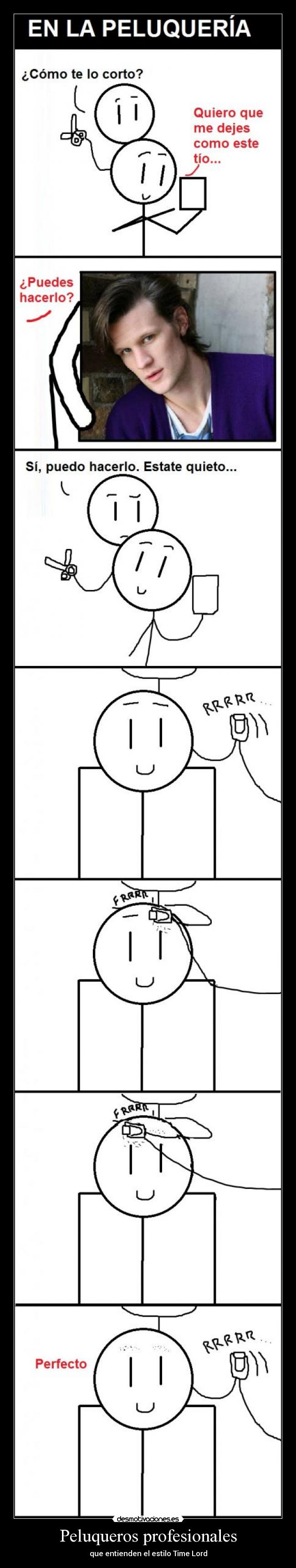 Peluqueros profesionales - que entienden el estilo Time Lord