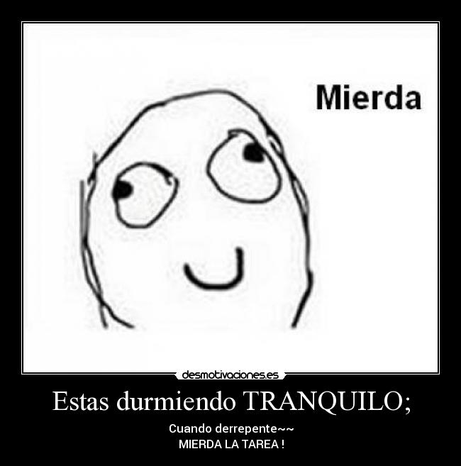 Estas durmiendo TRANQUILO; -