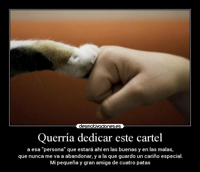 Querría dedicar este cartel -