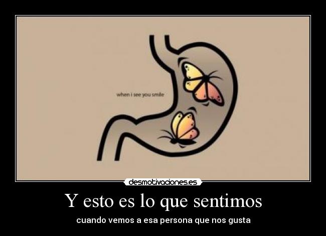 Y esto es lo que sentimos - cuando vemos a esa persona que nos gusta