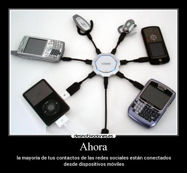 Ahora - la mayoría de tus contactos de las redes sociales están conectados
desde dispositivos móviles