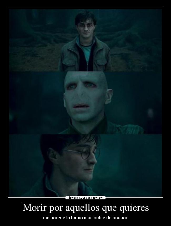 Morir por aquellos que quieres - me parece la forma más noble de acabar.
