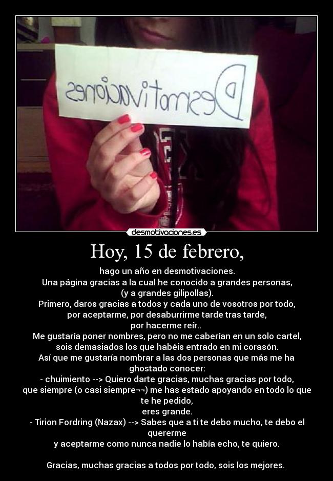 Hoy, 15 de febrero, -