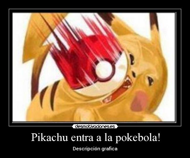 Pikachu entra a la pokebola! - Descripción grafica