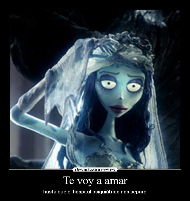Te voy a amar - hasta que el hospital psiquiátrico nos separe.