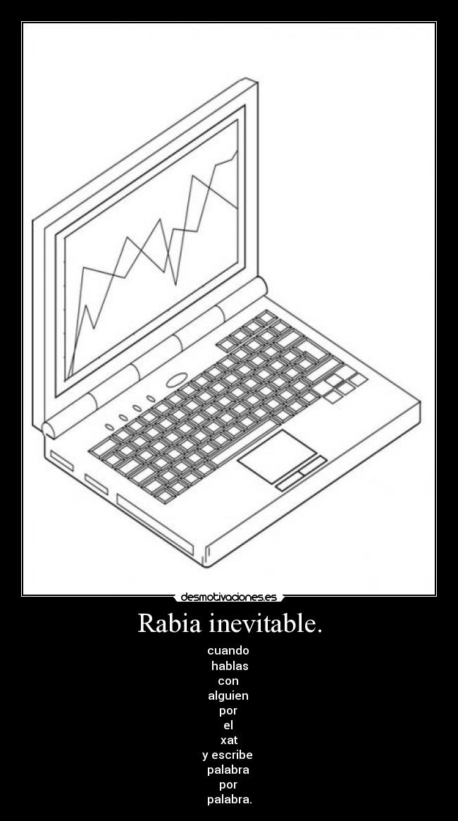 Rabia inevitable. - cuando 
hablas
con 
alguien 
por 
el 
xat
y escribe 
palabra 
por 
palabra.
