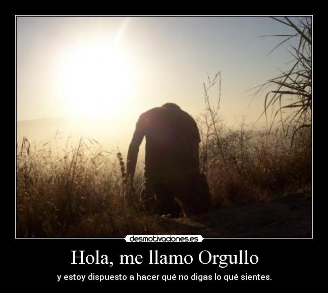 Hola, me llamo Orgullo - y estoy dispuesto a hacer qué no digas lo qué sientes.