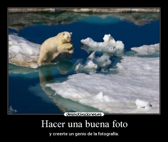 Hacer una buena foto - y creerte un genio de la fotografía.