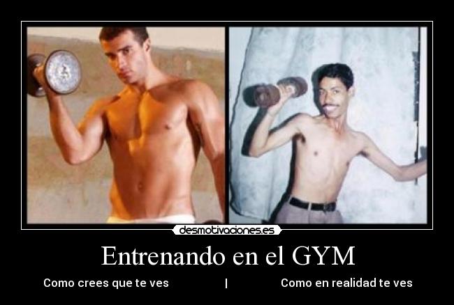 Entrenando en el GYM - Como crees que te ves                    |                   Como en realidad te ves