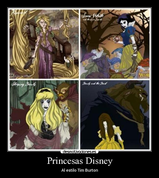 Princesas Disney - Al estilo Tim Burton