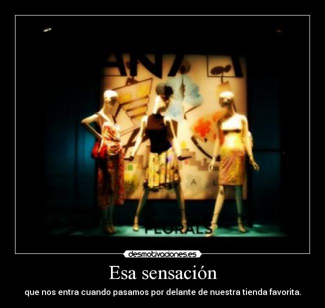 Esa sensación - que nos entra cuando pasamos por delante de nuestra tienda favorita.