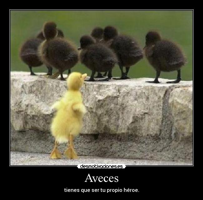 Aveces - tienes que ser tu propio héroe.