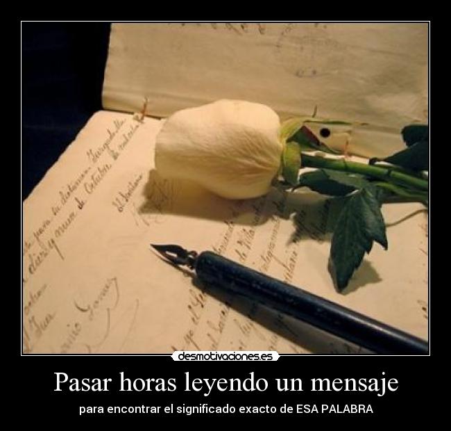 Pasar horas leyendo un mensaje - para encontrar el significado exacto de ESA PALABRA
