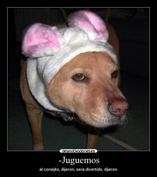 -Juguemos - al conejito, dijeron, sera divertido, dijeron.