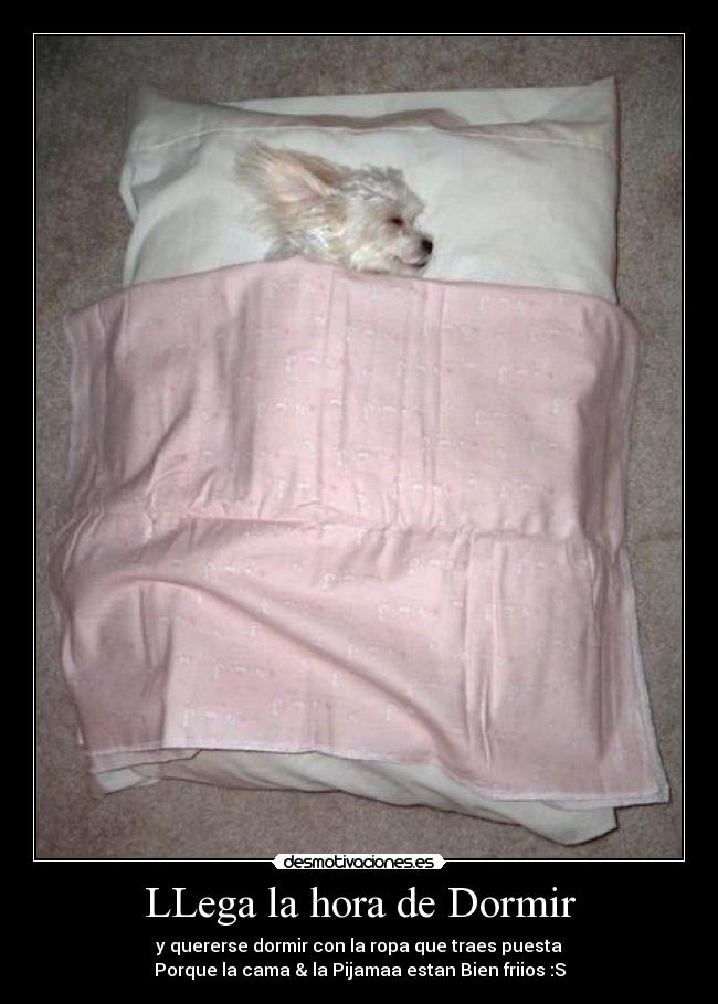 LLega la hora de Dormir - y quererse dormir con la ropa que traes puesta
Porque la cama & la Pijamaa estan Bien friios :S