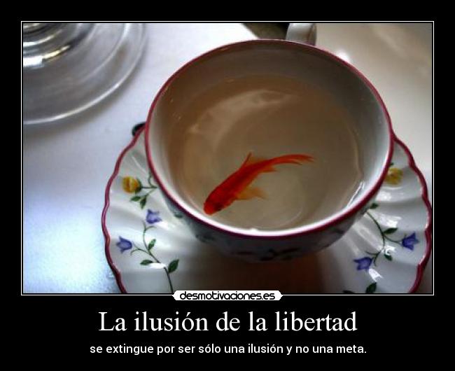 La ilusión de la libertad - se extingue por ser sólo una ilusión y no una meta.
