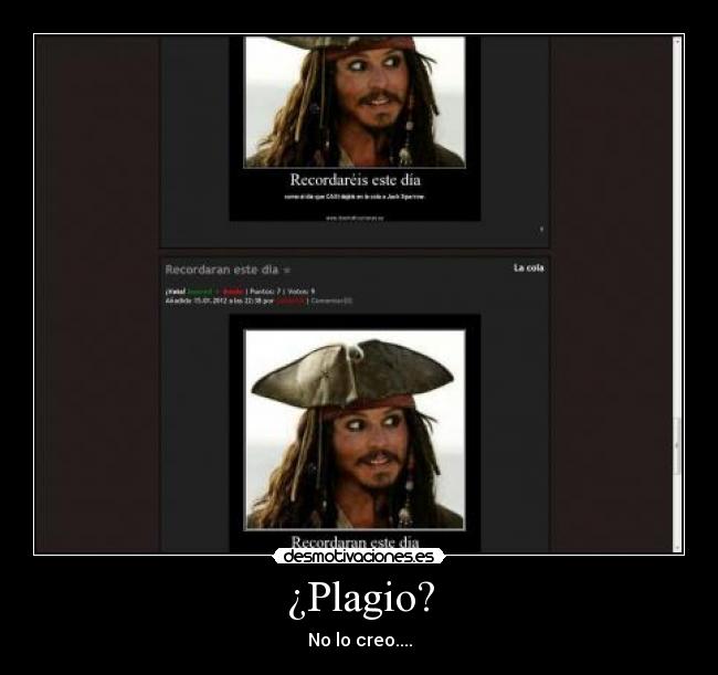 ¿Plagio? - No lo creo....