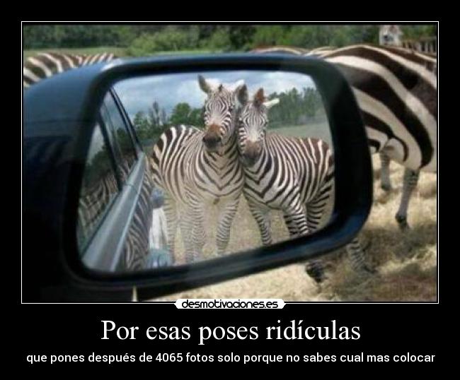 Por esas poses ridículas - que pones después de 4065 fotos solo porque no sabes cual mas colocar