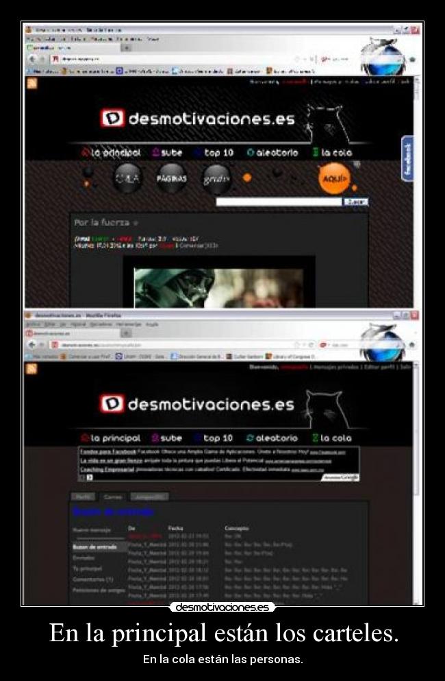 En la principal están los carteles. - 