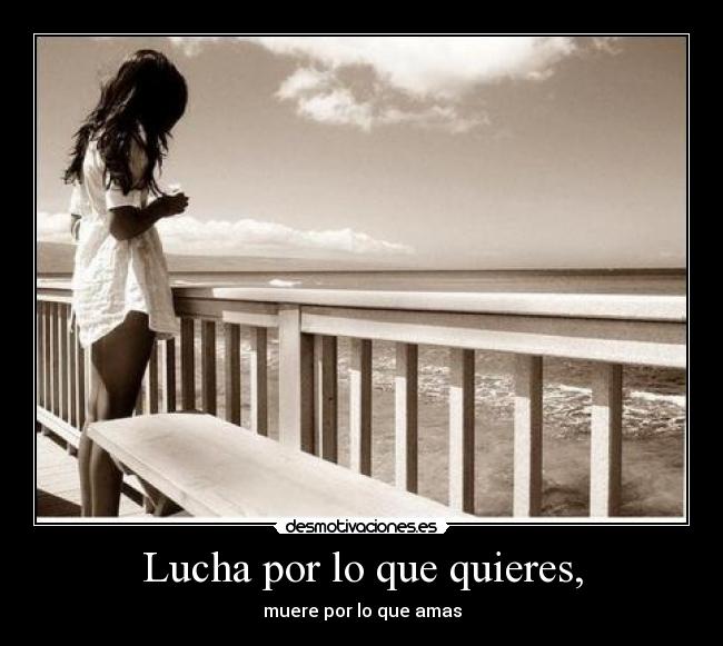 Lucha por lo que quieres, -