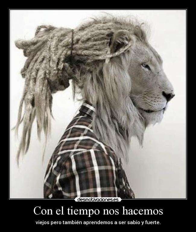 Con el tiempo nos hacemos - viejos pero también aprendemos a ser sabio y fuerte.