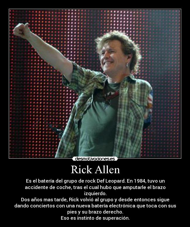carteles rick allen def leopard musica desmotivaciones