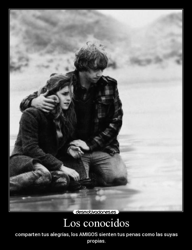 Los conocidos - comparten tus alegrías, los AMIGOS sienten tus penas como las suyas propias.