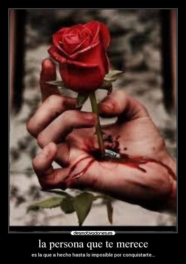 la persona que te merece - es la que a hecho hasta lo imposible por conquistarte...