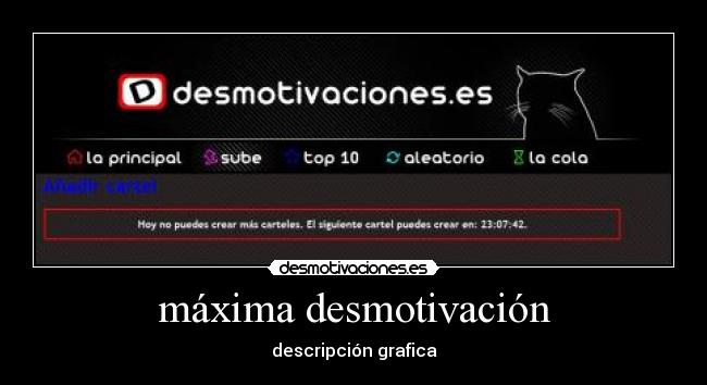 máxima desmotivación - descripción grafica