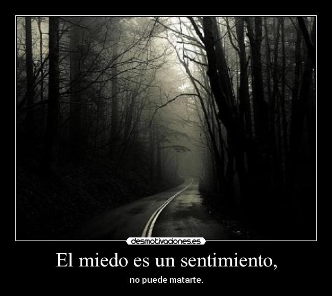 El miedo es un sentimiento, -
